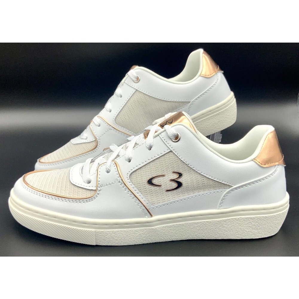 Concept 3 by Skechers Women's Eyez on Her White Rose Gold LaceUp Size 8 Sneakers